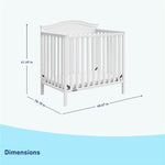 Graco Stella 4-in-1 Convertible Mini Crib with Bonus Mattress – Includes Bonus 2.75 Inch Thick Mattress with Water-Resistant Cover, Converts to Twin Bed, Ideal Crib for Small Spaces (White)