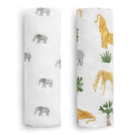 Delta Children Fitted Crib Sheets for Girls and Boys - Crib Sheet for Standard Crib and Toddler Mattresses - 28x52 Inch (Pack of 2), Safari Friends