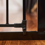 Regalo Safety 29-49" Easy Step Extra Wide Baby Gate for Doorways & Bottom of Stairs, Pressure Mounted Safety Gate with Door for Babies, Toddlers & Pets, Black