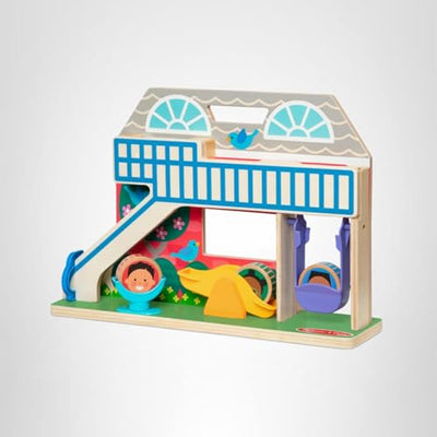 Melissa & Doug GO Tots Wooden Schoolyard Tumble with 4 Disks - FSC Certified