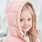 UNICOMIDEA Baby Girl Winter Hooded Jackets 12-18 Months Zipper Coat Pink Infant Girls Plush Outwear With Pockets Comfy Toddler Winter Coats Warm Fleece Down Outdoor Outerwear