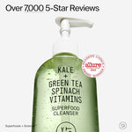 Youth To The People Superfood Facial Cleanser Full Size - Kale + Green Tea Daily Face Wash, Gentle Makeup Remover, with Soothing Antioxidants for Glowing Skin, pH Balance, Clean Pores – 8 fl oz