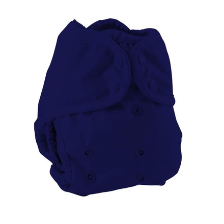Navy blue diaper cover on a white background