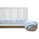 Delta Children 100% Organic Jersey Cotton Baby Receiving Blankets for Girls and Boys – 30x40 Inches - GOTS Certified (Pack of 2), Blue Botanicals