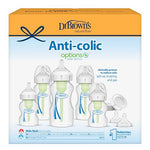 Dr. Brown's Anti-Colic Options+ Wide-Neck Baby Bottle Feeding Set, 5 oz/9 oz, with Bottle Travel Caps (Packaging May Vary)