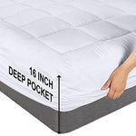 Utopia Bedding Twin Mattress Pad, Quilted Fitted Premium Mattress Protector, Deep Pocket Cover Stretches up to 16 Inches, Fluffy Pillow Topper (39x75 Inches, White)