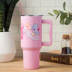 Silver Buffalo Care Bears Christmas Cuties Winter Fun Featuring Good Luck Bear, Cheer, and Christmas Wishes Bear Stainless Steel Tumbler with Handle and Straw, Fits in Standard Cup Holder, 40 Ounces