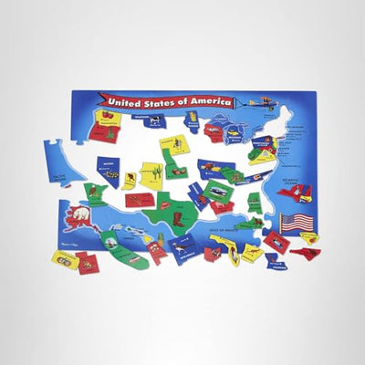 Melissa & Doug USA Map Floor Puzzle, 51 Jumbo Pieces, 2 x 3 Feet, Educational Geography Giant Puzzle for Kids Ages 6+ - FSC Certified