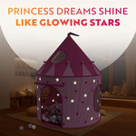 Playz 5-Piece Princess Castle Girls Pop Up Play Tent & Dress Up Costume Bundle - Playhouse Gift for Girls & Toddler for Indoor & Outdoor Use with Pink Fairy Tale Carrying Bag & Glow in The Dark Stars