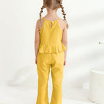 Baby Girl Clothes 12 18 Months Girl Clothes Toddler Summer Sleeveless Ruffle Yellow Crop Halter Top Baby Pant 2-Piece Kid Matching Outfit Clothing Set