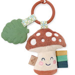 Itzy Ritzy Infant Toy & Teether - Itzy Pal Baby Teething Toy Includes Lovey, Crinkle Sound, Textured Ribbons & Silicone Teether Toy for Newborn (Mushroom)