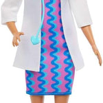 Barbie Careers Doctor Fashion Doll Wearing Removable Look with White Coat, Dress & Shoes, Plus Stethoscope Accessory