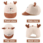 Cotton Baby Baseball Caps Infant Toddler Sun Cap for Baby Boys Girls Spring Summer Baby Outdoor Hat (Smile Deer Beige)