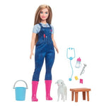 Barbie Careers Playset, 65th Anniversary Farm Veterinarian Set with Blonde Vet Fashion Doll & 10 Accessories Including Lamb with Moving Ears