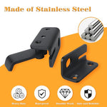 Alise Flip Latch Gate Latches Slide Bolt Latch Safety Door Lock Catch for Barn Cabinet Pet Cage Garden Bathroom Garage Window Sliding Door,Heavy Duty Stainless Steel Matte Black(Pack of 2)