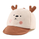 Cotton Baby Baseball Caps Infant Toddler Sun Cap for Baby Boys Girls Spring Summer Baby Outdoor Hat (Smile Deer Beige)