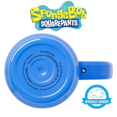 Silver Buffalo Spongebob Squarepants Rainbow Imagination Stainless Steel Tumbler with Handle and Straw, Fits in Standard Cup Holder, 40 Ounces