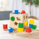 Melissa & Doug Shape Sorting Cube - Classic Wooden Toy With 12 Shapes Classic Kids Toys, Wooden Toddler Toys, Shape Sorter For Toddlers Ages 2+
