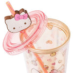Silver Buffalo Sanrio Hello Kitty Apples and Cinnamon Plastic Cold Cup with Lid and Topper Straw, 24 Ounces