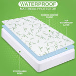 Utopia Bedding Waterproof Cooling Mattress Protector Twin Size, 200 GSM Viscose Made from Bamboo Mattress Cover, Fits 15 Inches Deep, Fitted Style with Stretchable Pockets