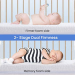 KEAWIS Memory Foam Crib & Toddler Mattress: Dual-Sided Soft Cribs mattresses for Waterproof - 52" x 27.6" x 5" - Breathable - Bamboo Toddler Bed Mattress Fits Baby and Kids