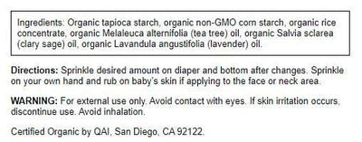 Swanson Certified Organic Baby Powder Talc-Free Lavender Scent 2.5 Ounce (71 g) Pwdr