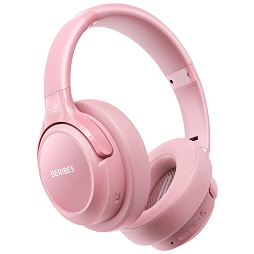 BERIBES Bluetooth Headphones Over Ear, 65H Playtime and 6 EQ Music Modes Wireless Headphones with Microphone, HiFi Stereo Foldable Lightweight Headset, Deep Bass for Home Office Cellphone PC Ect.