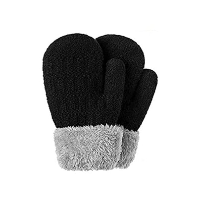 INOGIH Kids Toddlers Winter-Warm-Knit-Mittens 2-6TSoft-Elastic Thick-Lined Gloves for Cold Weather