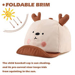 Cotton Baby Baseball Caps Infant Toddler Sun Cap for Baby Boys Girls Spring Summer Baby Outdoor Hat (Smile Deer Beige)