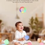 MediAcous Night Lights for Kids Room, Baby Night Light with 7 Colors Changing & Dimming Function, Rechargeable Kids Night Light with 1 Hour Timer & Touch Control, Up to 100H, Wood Grain