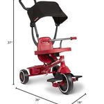 Radio Flyer 4-in-1 Stroll 'N Trike, Ages 1-5, Toddler Tricycle & Stroller, Foam Tires, Push Handle, UV Canopy, Removable Tray & Seatbelt, Amazon Exclusive