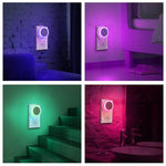 Dawnrise Night Lights Plug Into Wall,Dusk to Dawn Sensor,2 Pack,12-Color Changing Led Plug in Night Light Dimmable for Bedroom,Stairs,Kitchen,Hallway,Utility Room,Kids Room
