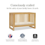 Namesake Nantucket 3-in-1 Convertible Crib with Toddler Bed Conversion Kit in Honey, Greenguard Gold Certified