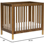 Babyletto Gelato 4-in-1 Baby Mini Crib Convertible to Toddler Bed, Daybed, Twin Bed - GREENGUARD Gold Certified, 4 Adjustable Heights - Made of 100% Solid Wood, Conversion Kit Sold Separately - Walnut