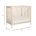 Babyletto Gelato 4-in-1 Convertible Mini Crib in Washed Natural and White, Greenguard Gold Certified