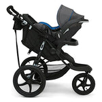 Delta Children Apollo Jogging Stroller - Shock Absorbing Frame with Large Canopy & Recline - Car Seat Compatible, Black
