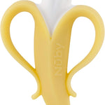 Nuby Nananubs Banana Massaging Teether – Baby Teething Toys 3 Months and Up, Silicone Teether for Sore Gums, Infant Toy, Baby Essentials, Brush, Travel Accessory, Gift for Babies