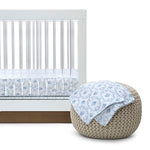 Delta Children 100% Cotton Muslin Baby Receiving Blankets for Girls and Boys – 47x47 Inches (Pack of 2), Blue Botanicals