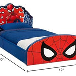 Delta Children Marvel Spider Man Upholstered Twin Bed, Red/Blue