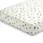 Delta Children Fitted Crib Sheets for Girls and Boys - Crib Sheet for Standard Crib and Toddler Mattresses - 28x52 Inch (Pack of 2), Space Exploration