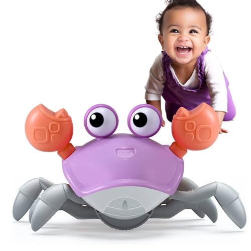 control future Crawling Crab Baby Toy - Infant Tummy Time Toys 3 4 5 6 7 8 9 10 11 12 Babies Boy 3-6 6-12 Learning Crawl 9-12 12-18 Walking Toddler 36 Months Old Music Development 1st Birthday Gifts