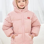 UNICOMIDEA Baby Girl Winter Hooded Jackets 12-18 Months Zipper Coat Pink Infant Girls Plush Outwear With Pockets Comfy Toddler Winter Coats Warm Fleece Down Outdoor Outerwear