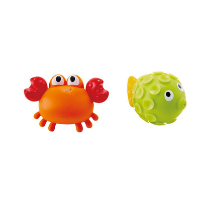 Hape Rock Pool Squirters | Colorful Baby & Toddler Bath Toys, Silicone and Non-Toxic Set, Water Spouting and Suction Crab & Fish