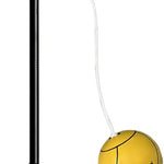 Garbuildman Tetherball Set with Ball & Rope for Outdoor Backyard, Adjustable Tether Ball Pole with Reinforced 5-Prong Base for Playground, Outside Ball Games Sports for Kids & Adults, Black