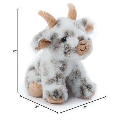 The Petting Zoo Goat Stuffed Animal Plushie, Gifts for Kids, Wild Onez Babiez Farm Animals, Goat Plush Toy 6 inches