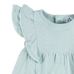 Gerber Baby Girls Cotton Dress and Diaper Cover Set, Aqua Blue, 0-3 Months