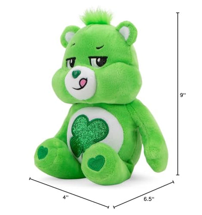 Care Bears 9" Bean Plush (Glitter Belly) - Good Luck Bear - Soft Huggable Material!