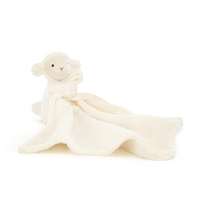 Jellycat Bashful Lamb Soother, 13.5 inches - Security Blanket & Lovey for Babies - Baby Gift