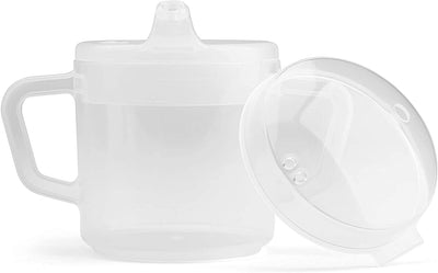Providence Spillproof Compact 8oz Adult Sippy Cup with 2 Handles - Sip Cups for Adults for Limited Mobility - Handicapped Accessories - Handicap Cups for Elderly Care - Made in the USA - Ckear - 6