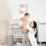 Ubbi Stainless Steel Diaper Pail, Odor Locking, No Special Bag Required, Award-Winning, Registry Must-Have, Taupe
